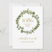 Greenery Garland New Address Moving Announance (Voorkant)