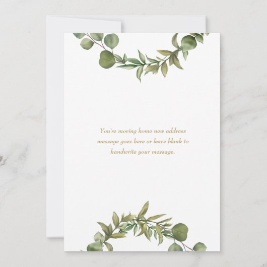 Greenery Garland New Address Moving Announance (Achterkant)