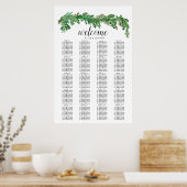 Greenery Garland Seating Chart Wedding Sign Edit Poster (Keuken)