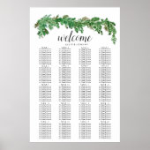 Greenery Garland Seating Chart Wedding Sign Edit Poster (Voorkant)