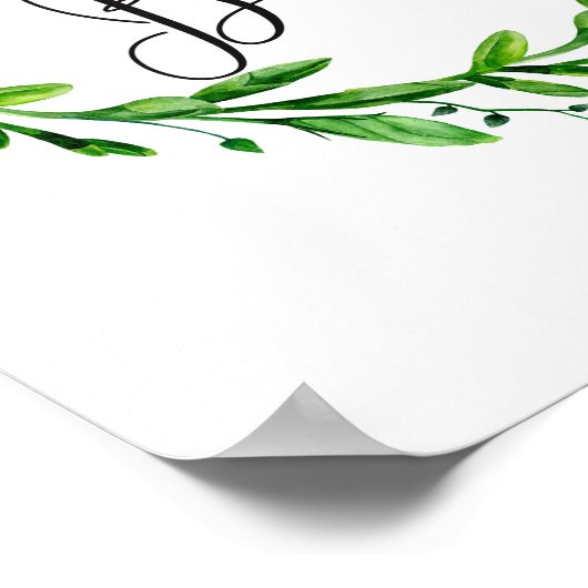 Greenery gastenboek. Waterverf groene bruiloft Poster (Hoek)