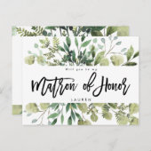 Greenery gebladerte zal je matron van de eer kaart (Voorkant / Achterkant)