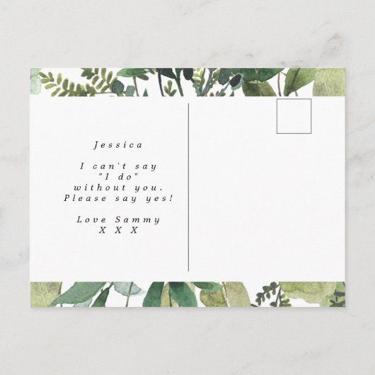 Greenery gebladerte zal je meid van de eer kaart (Achterkant)