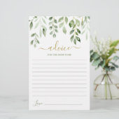 Greenery geeft advies aan moeder kaart (Staand voorkant)