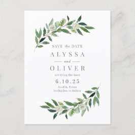 Greenery Geen foto Opslaan van de datum Briefkaart