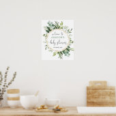 Greenery gender-neutraal baby shower welkom bord poster (Keuken)