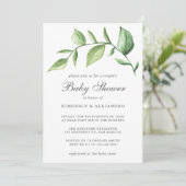 Greenery Gender Neutral Rustic Couples Baby shower Kaart (Staand voorkant)