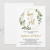 Greenery Gender Reveal Uitnodiging (Voorkant / Achterkant)