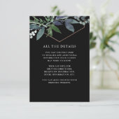 Greenery Geo Black | Roos Gold trouwgegevens Informatiekaartje (Staand voorkant)
