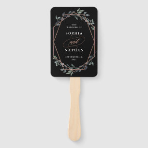 Greenery Geo Black Roos Gold Wedding Handwaaier