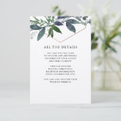 Greenery Geo Kraft | Roos Gold trouwgegevens Informatiekaartje (Staand voorkant)