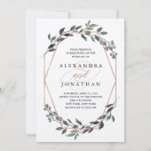 Greenery Geo Kraft | Roos gouden bruiloft Kaart (Voorkant)