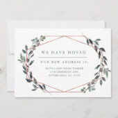 Greenery Geo | Roos Gold Change of Address Kaart (Voorkant)