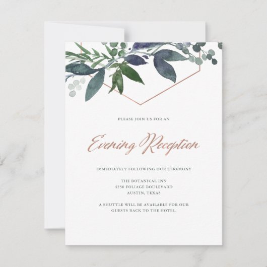 Greenery Geo | Roos Gold Evening Kaart (Voorkant)