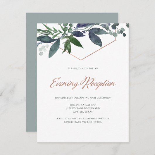 Greenery Geo | Roos Gold Evening Kaart (Voorkant / Achterkant)