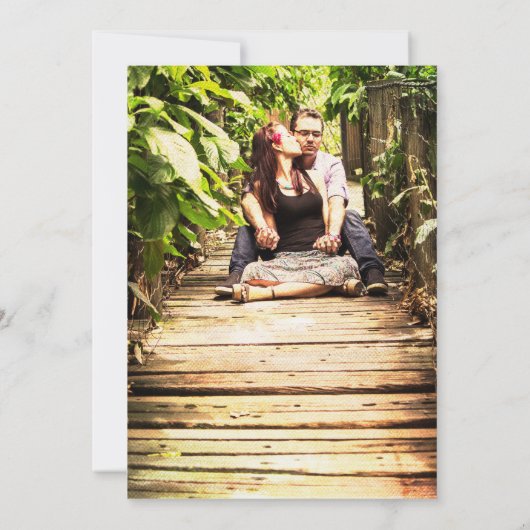 Greenery Geo | Roos Gold Foto op achterzijde Save The Date (Achterkant)