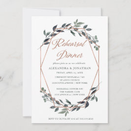 Greenery Geo | Roos Gold repetitie diner Kaart