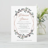 Greenery Geo | Roos Gold repetitie diner Kaart (Staand voorkant)