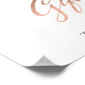 Greenery Geo | Roos Gold Wedding Cards en Gifts Poster (Hoek)