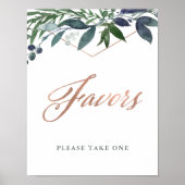 Greenery Geo | Roos Gold Wedding Favors Poster (Voorkant)