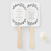 Greenery Geo | Roos Gold Wedding Handwaaier (Voorkant en achterkant)