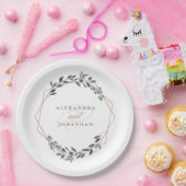 Greenery Geo | Roos Gold Wedding Papieren Bordje (Feest)