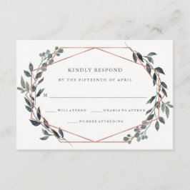 Greenery Geo | Roos Gold Wedding RSVP