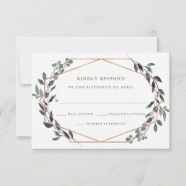 Greenery Geo | Roos Gold Wedding RSVP