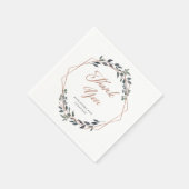 Greenery Geo | Roos Gold Wedding Servet (Hoek)