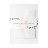 Greenery Geo | Roos Gold Wedding Uitnodigingen Wikkel (Voorkant Voorbeeld)