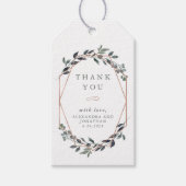 Greenery Geo | Roos gouden bruiloft dank u Cadeaulabel (Voorkant)