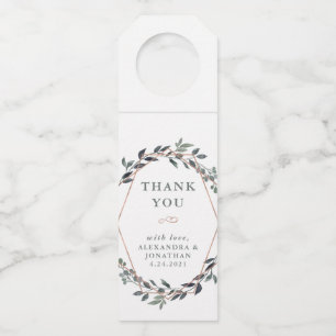 Greenery Geo   Roos gouden bruiloft dank u Flessenhanger