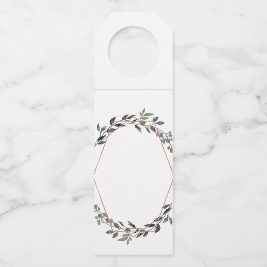 Greenery Geo | Roos gouden bruiloft dank u Flessenhanger (Achterkant)