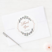 Greenery Geo | Roos gouden bruiloft dank u Ronde Sticker (Envelop)