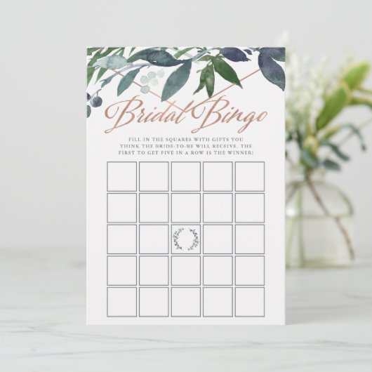 Greenery Geo | Vrijgezellenfeest Bingo Game Kaart (Staand voorkant)