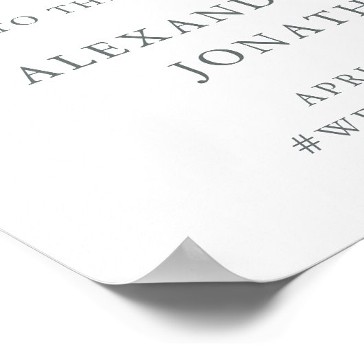 Greenery Geo | Welkom Roos Gold Script Weduwen Poster (Hoek)