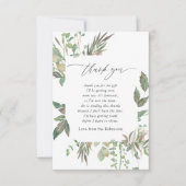 Greenery Geometric Baby shower Bedankkaart (Voorkant)