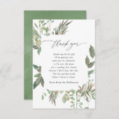 Greenery Geometric Baby shower Bedankkaart (Voorkant / Achterkant)