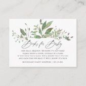 Greenery Geometric Baby shower Boek Aanvraag Informatiekaartje (Voorkant)