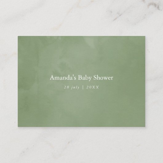 Greenery Geometric Baby shower Diaper Informatiekaartje (Achterkant)