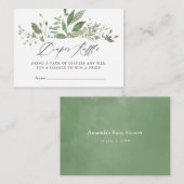 Greenery Geometric Baby shower Diaper Informatiekaartje (Voorkant / Achterkant)