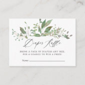 Greenery Geometric Baby shower Diaper Informatiekaartje (Voorkant)