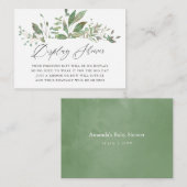 Greenery Geometric Baby shower Display Shower Informatiekaartje (Voorkant / Achterkant)