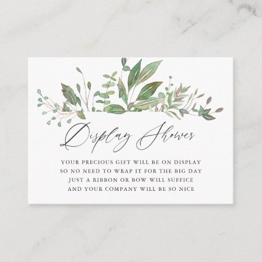 Greenery Geometric Baby shower Display Shower Informatiekaartje (Voorkant)