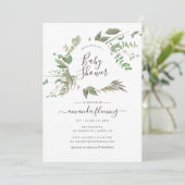 Greenery Geometric Baby shower Kaart (Staand voorkant)