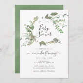 Greenery Geometric Baby shower Kaart (Voorkant / Achterkant)