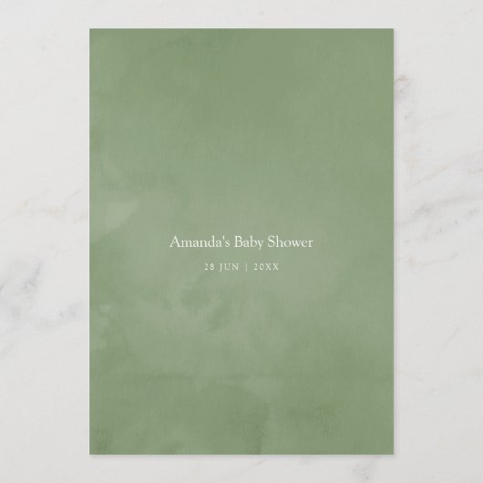 Greenery Geometric Baby shower Mam Advice Advieskaart (Achterkant)