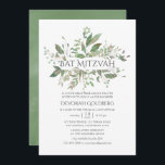 Greenery Geometric Bat Mitzvah Kaart<br><div class="desc">De biologisch geïnspireerde greenery bat mitzvah-uitnodiging met een geometrisch lijst dat is ontworpen om snel en gemakkelijk aan te passen aan de specificaties van uw gebeurtenis.</div>