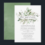 Greenery Geometric Bat Mitzvah Kaart<br><div class="desc">De biologisch geïnspireerde greenery bat mitzvah-uitnodiging met een geometrisch lijst dat is ontworpen om snel en gemakkelijk aan te passen aan de specificaties van uw gebeurtenis.</div>