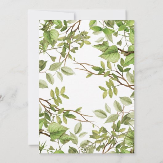 Greenery Geometric Bridal Shower Invitations Kaart (Achterkant)